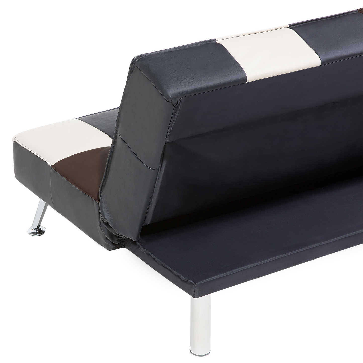 Schlafsofa 3-Sitzer Kunstleder schwarz Patchwork OLSKER