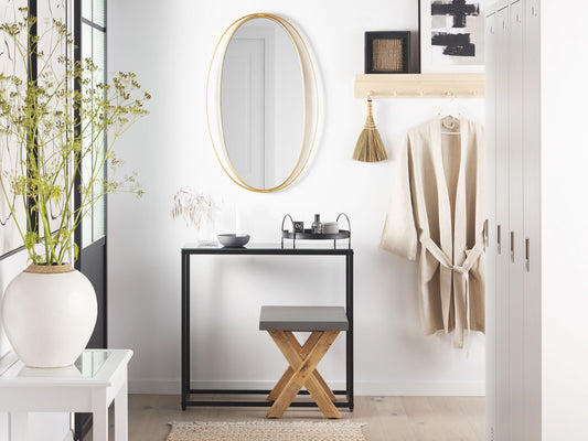 Wandspiegel BESSON 55 cm 90 cm Metall Gold