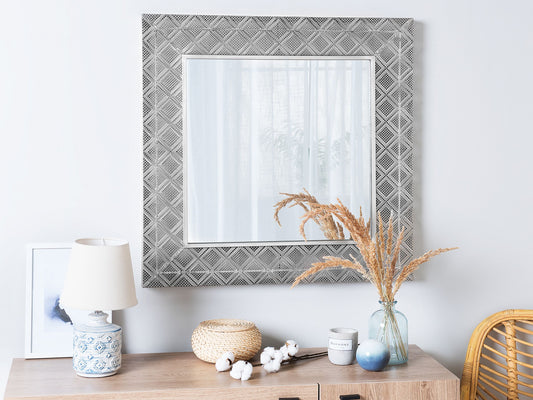 Wandspiegel EVETTES 80 cm 80 cm Metall Silber