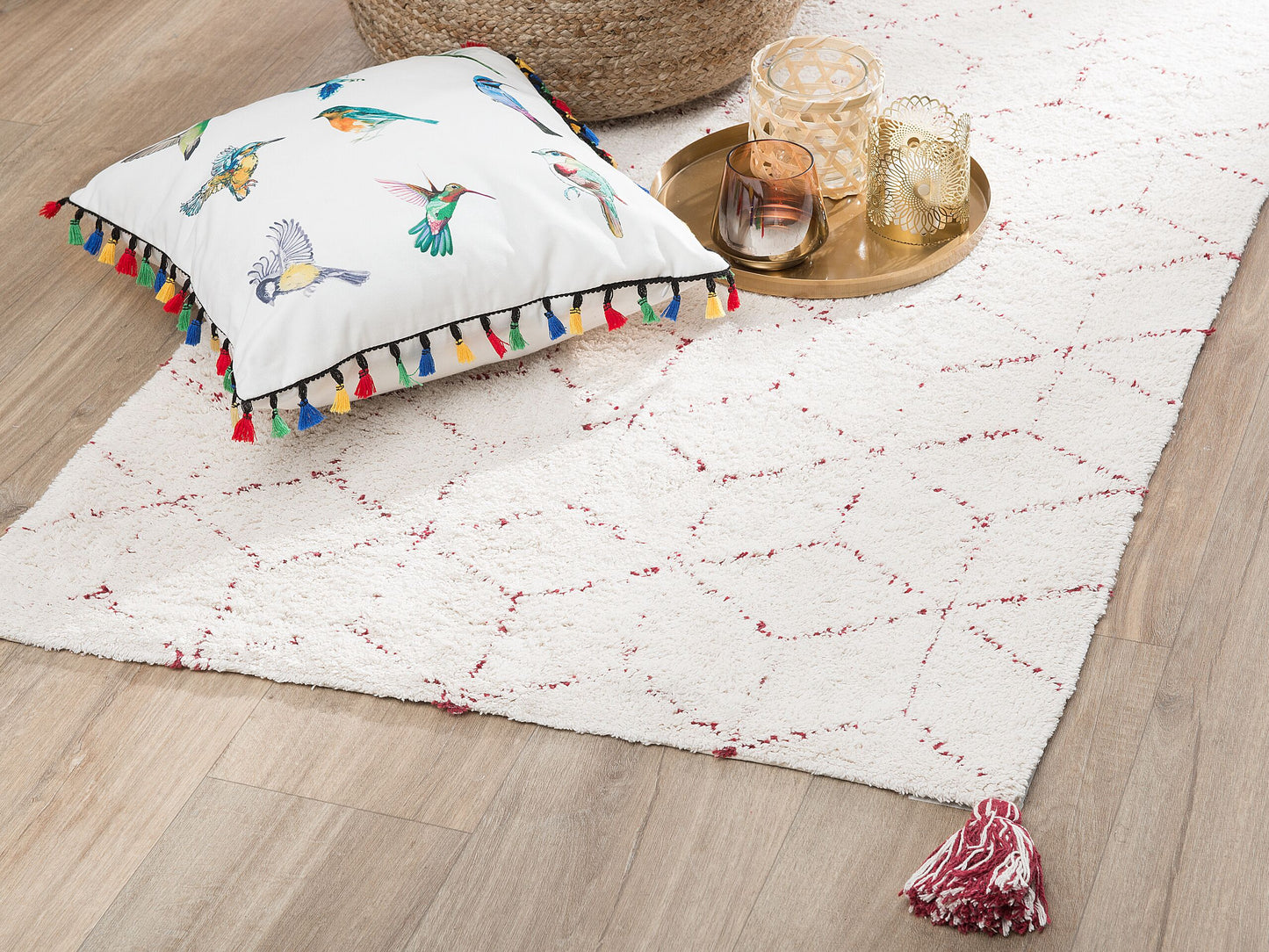 Teppich weiss 80 x 150 cm Kurzflor SAKARYA