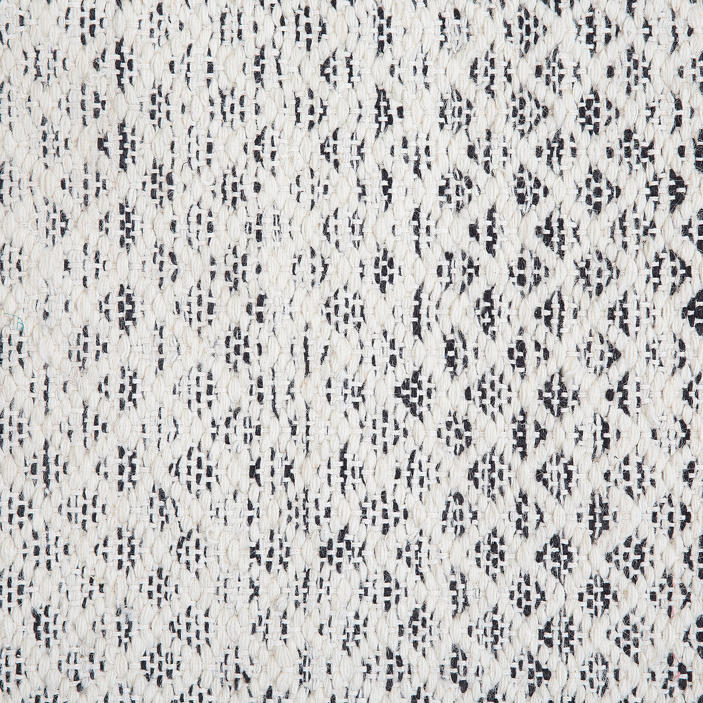 Teppich Wolle schwarz / weiss 80 x 150 cm Kurzflor GEMLIK