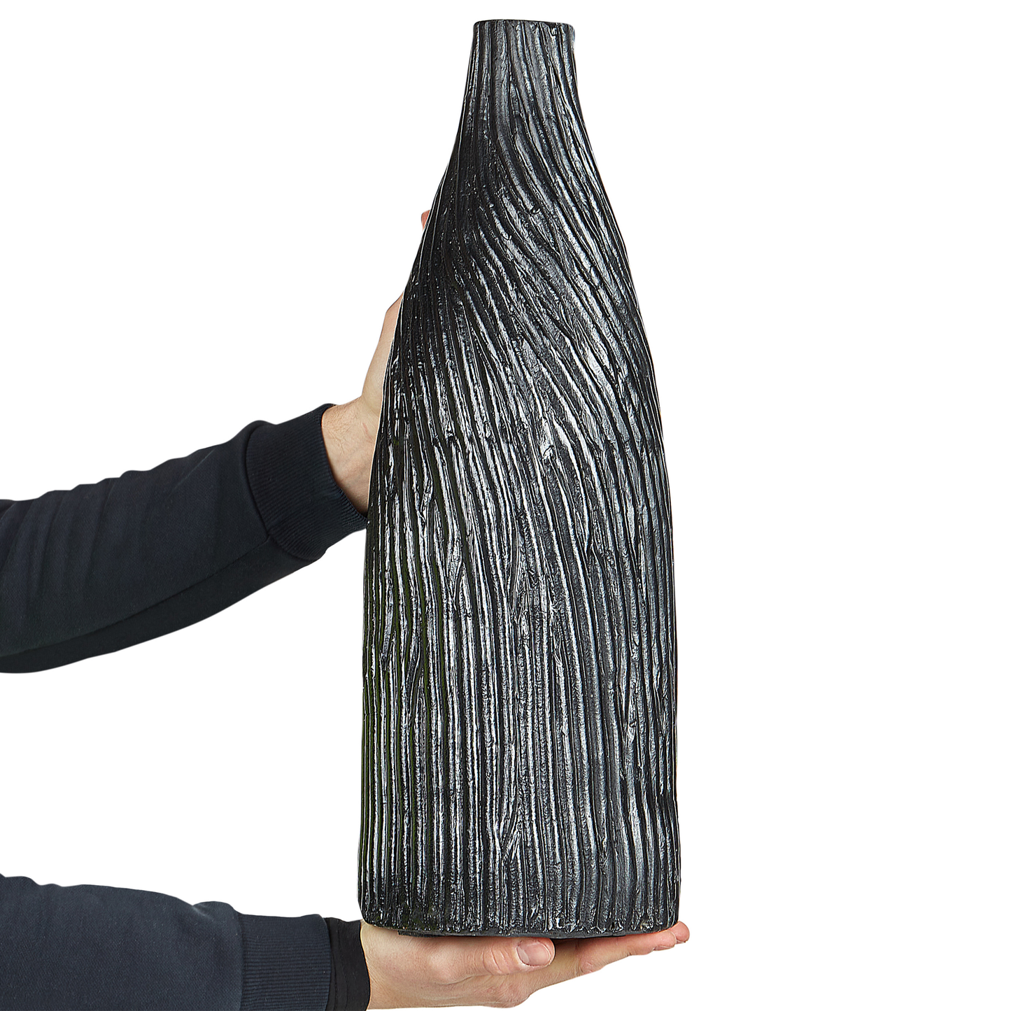 Dekovase FLORENTIA Keramik 50 cm Schwarz