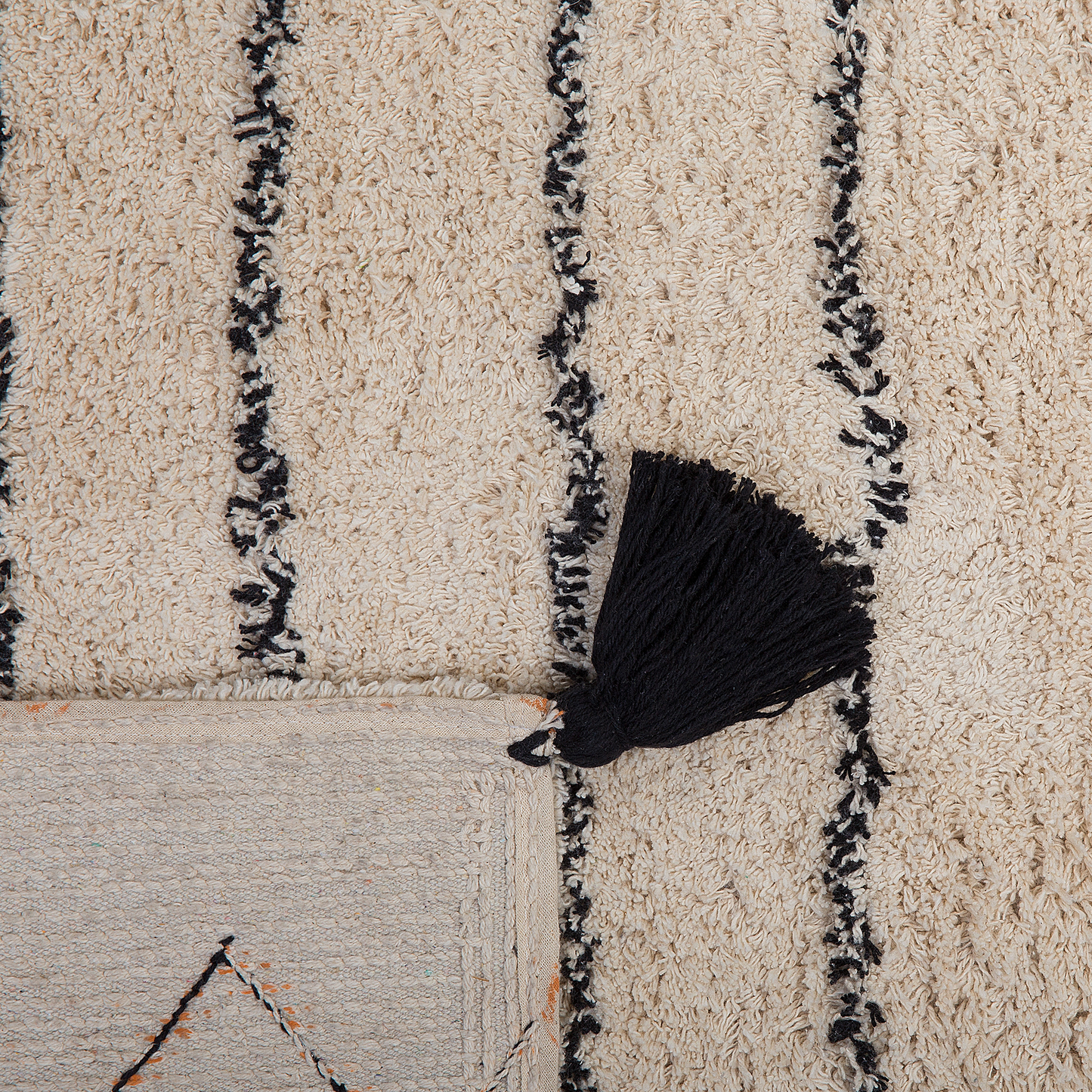 Teppich beige / schwarz 160 x 230 cm Shaggy MALTEPE