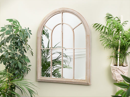 Wandspiegel EMBRY 69 cm 88 cm Metall Beige