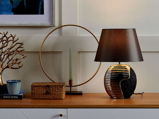 Tischleuchte ESLA Porzellan Grau