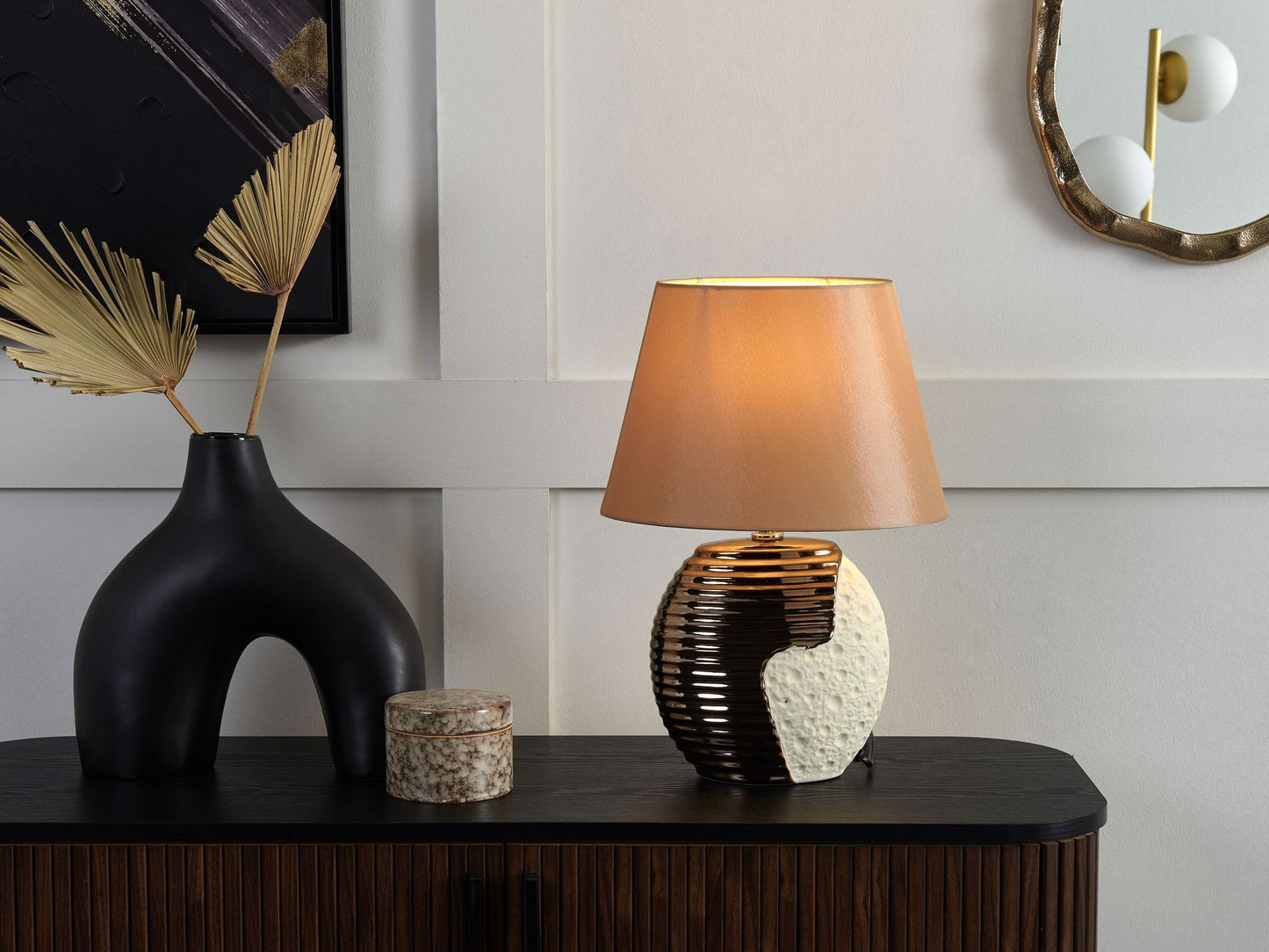 Tischleuchte ESLA Porzellan Beige