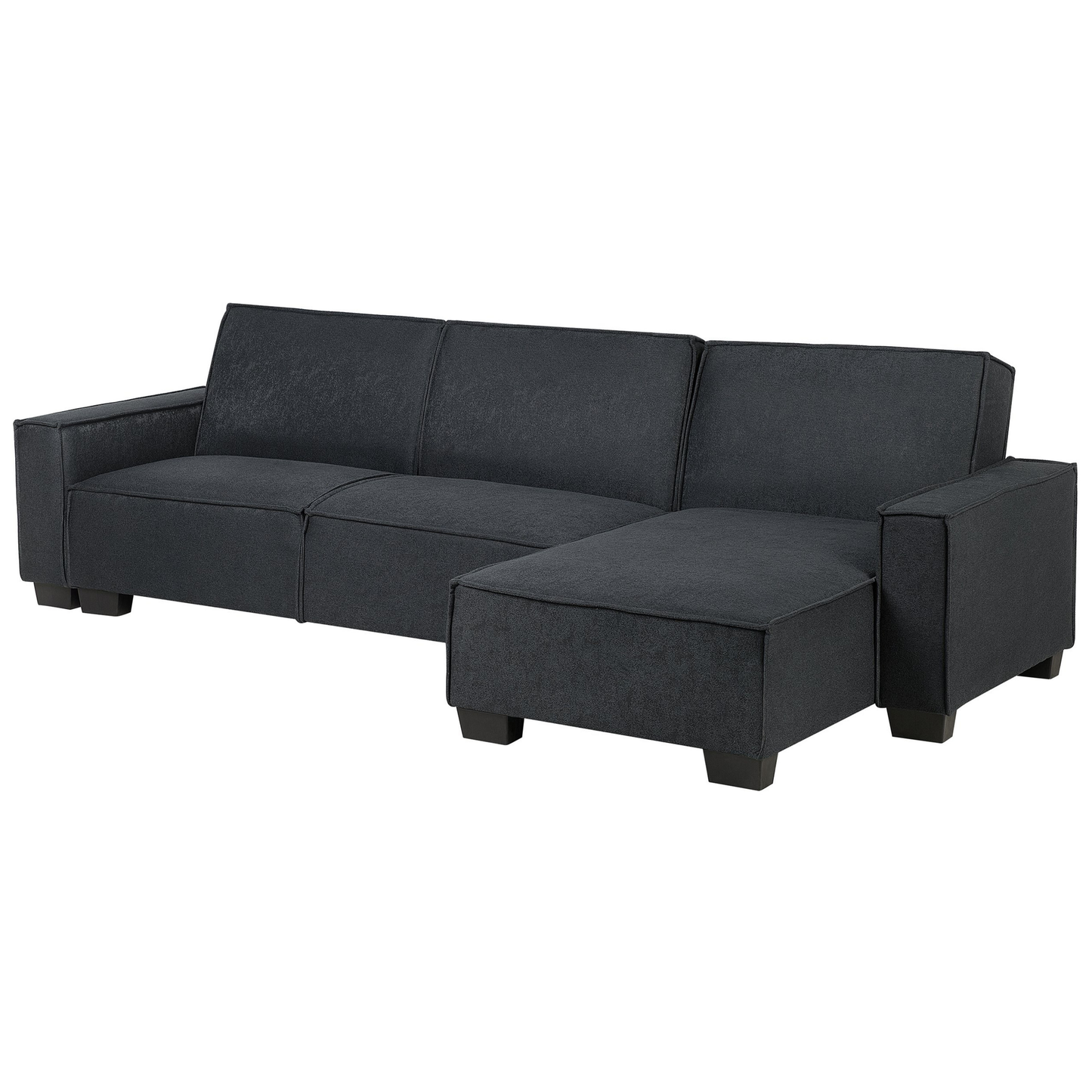 Ecksofa mit Schlaffunktion Polsterbezug graphitgrau linksseitig ROMEDAL