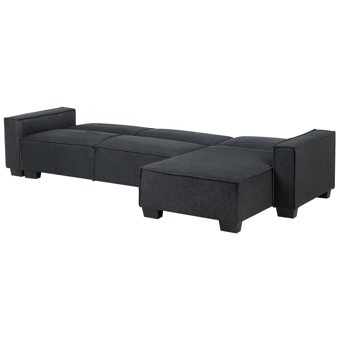 Ecksofa mit Schlaffunktion Polsterbezug graphitgrau linksseitig ROMEDAL