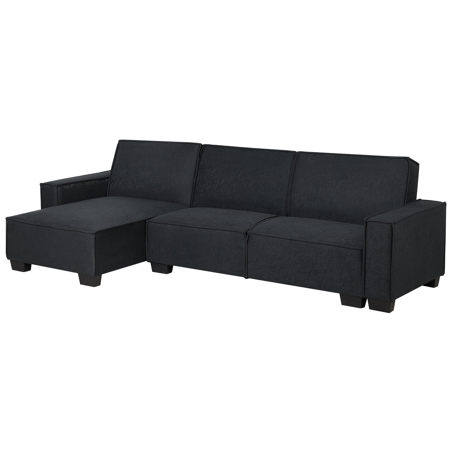 Ecksofa mit Schlaffunktion Polsterbezug graphitgrau rechtsseitig ROMEDAL