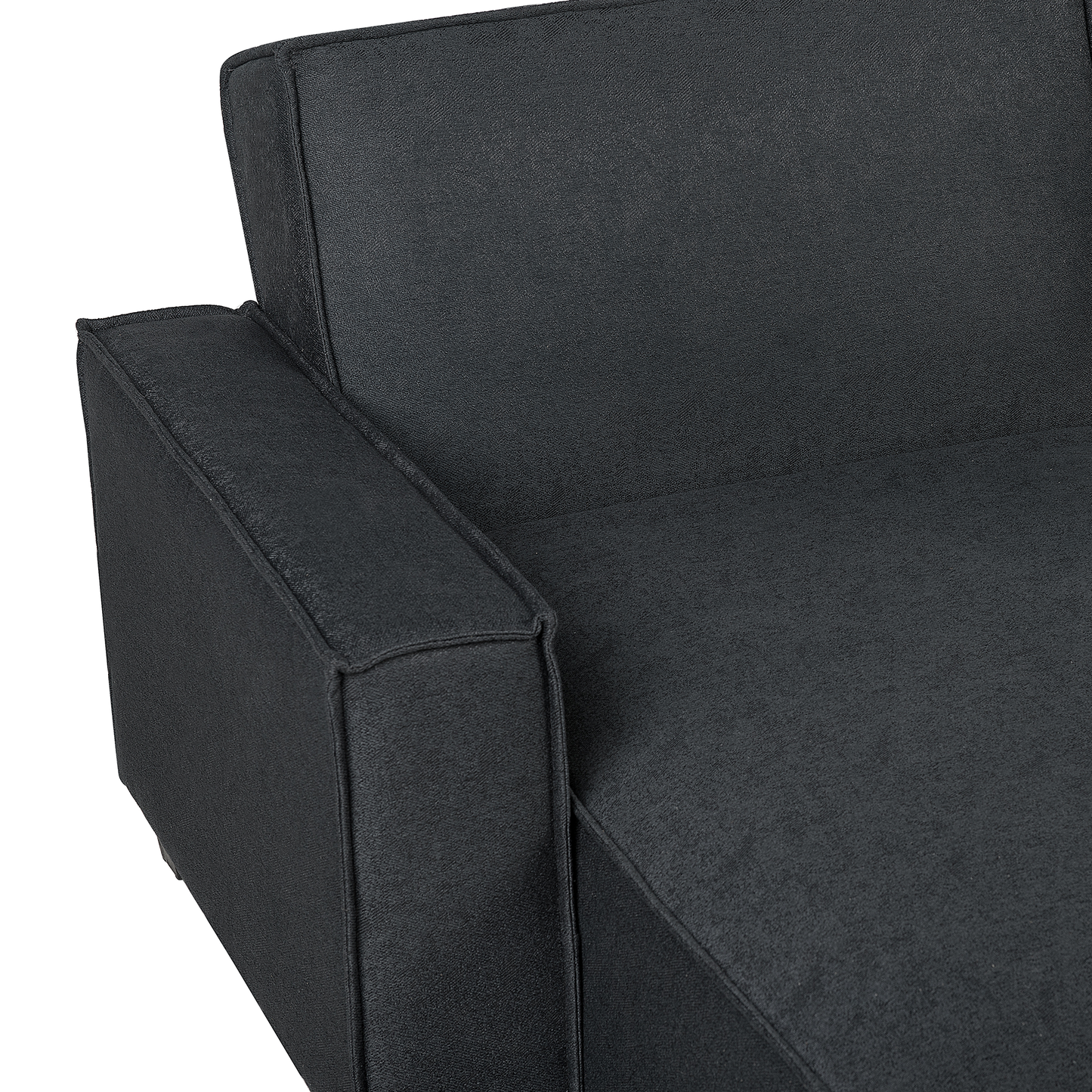 Ecksofa mit Schlaffunktion Polsterbezug graphitgrau rechtsseitig ROMEDAL