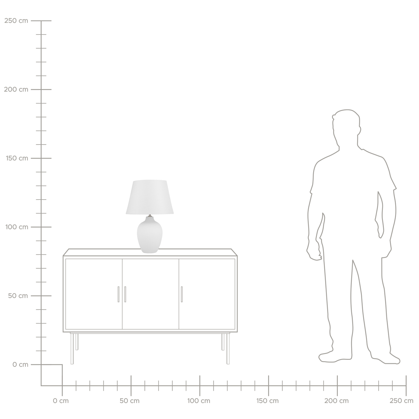 Tischleuchte FERGUS Keramik Weiss