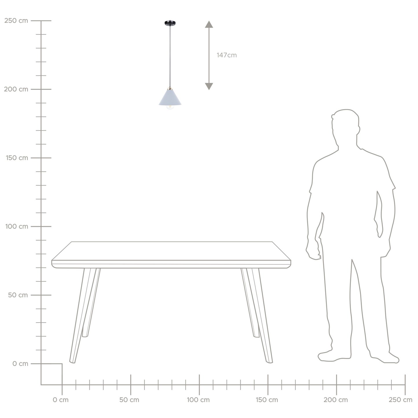 Hängelampe ARAGON Metall Hellblau