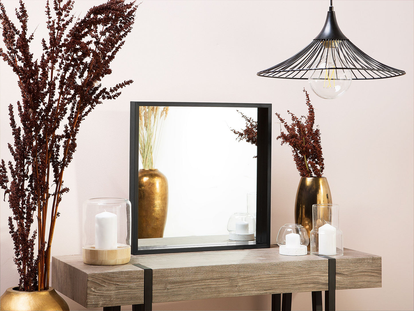 Wandspiegel BRIGNOLES 50 cm 50 cm Schwarz