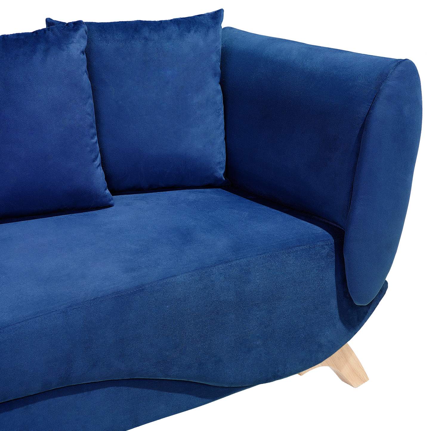Chaiselongue Samtstoff dunkelblau mit Bettkasten rechtsseitig MERI