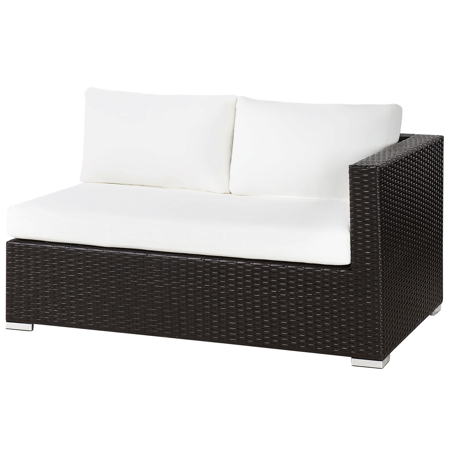 Lounge Set mit Tisch 8-Sitzer XXL rechtsseitig modular Polyrattan Dunkelbraun