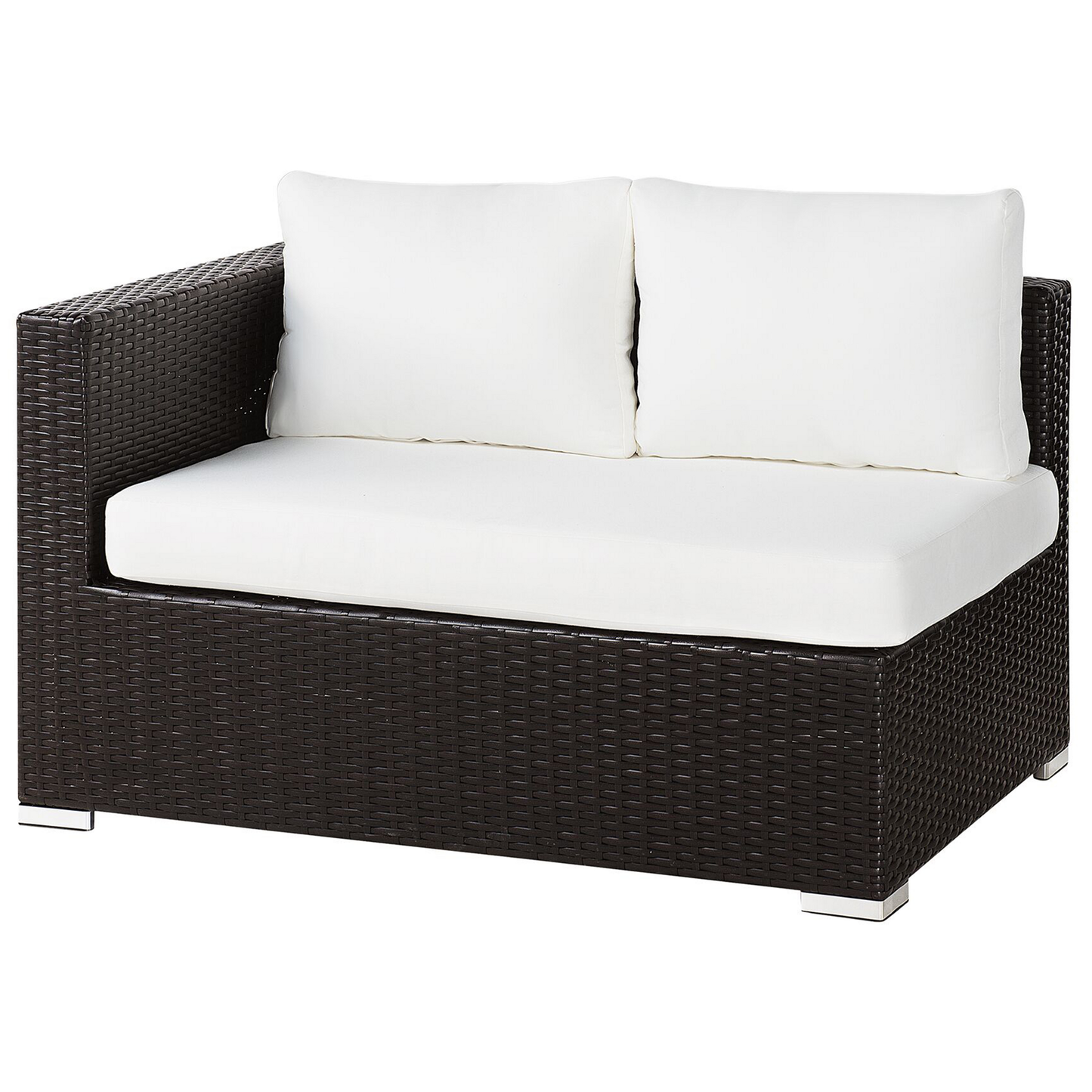 Lounge Set mit Tisch 8-Sitzer XXL rechtsseitig modular Polyrattan Dunkelbraun