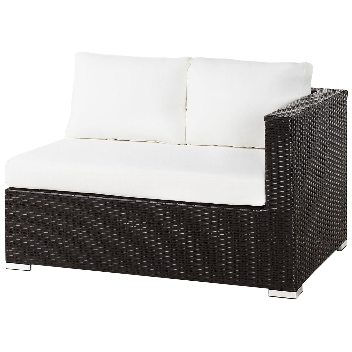 Lounge Set mit Tisch 8-Sitzer XXL rechtsseitig modular Polyrattan Dunkelbraun