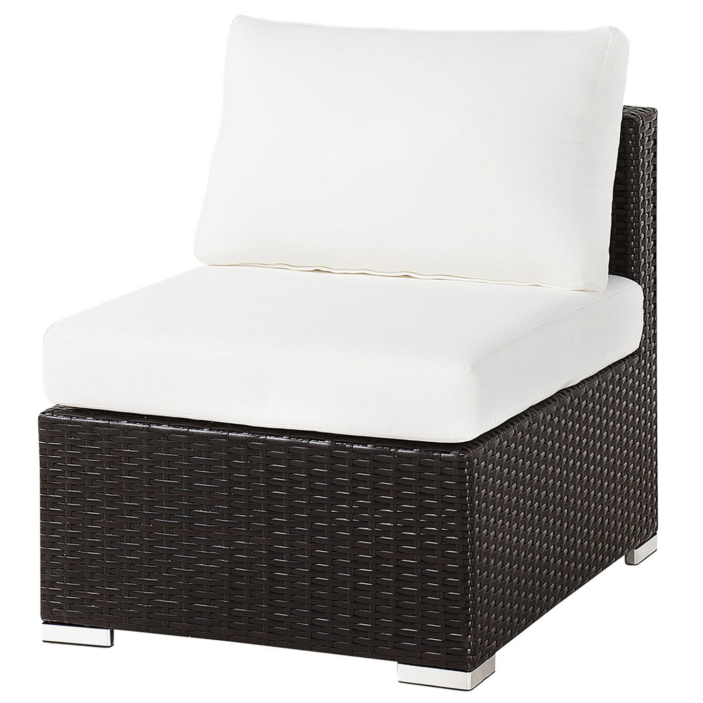 Lounge Set mit Tisch 8-Sitzer XXL rechtsseitig modular Polyrattan Dunkelbraun