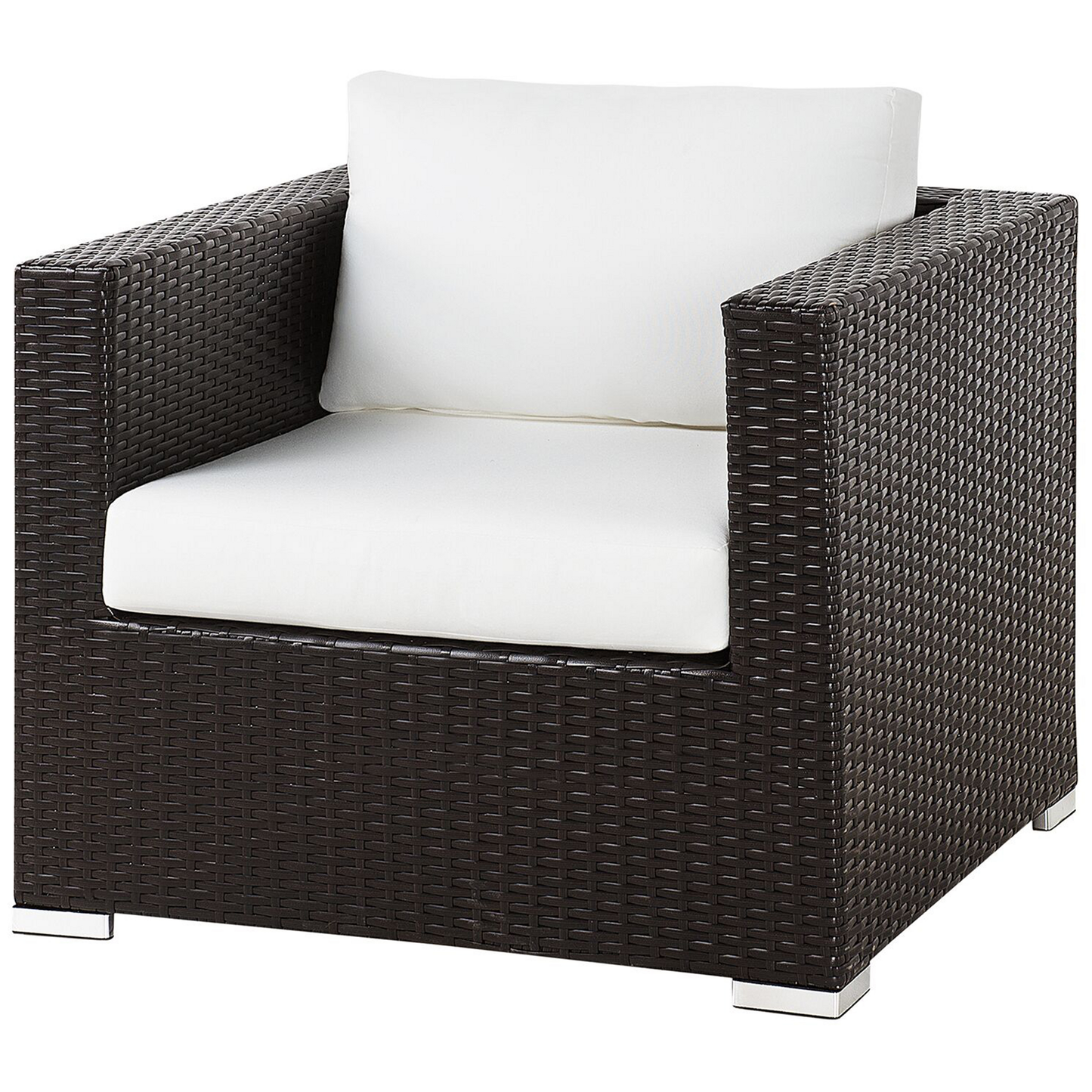 Lounge Set mit Tisch 8-Sitzer XXL rechtsseitig modular Polyrattan Dunkelbraun