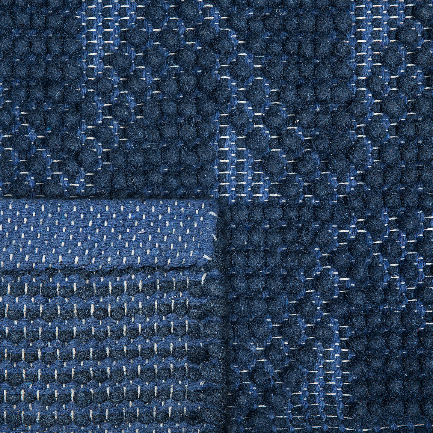 Teppich Wolle marineblau 140 x 200 cm Kurzflor SAVRAN