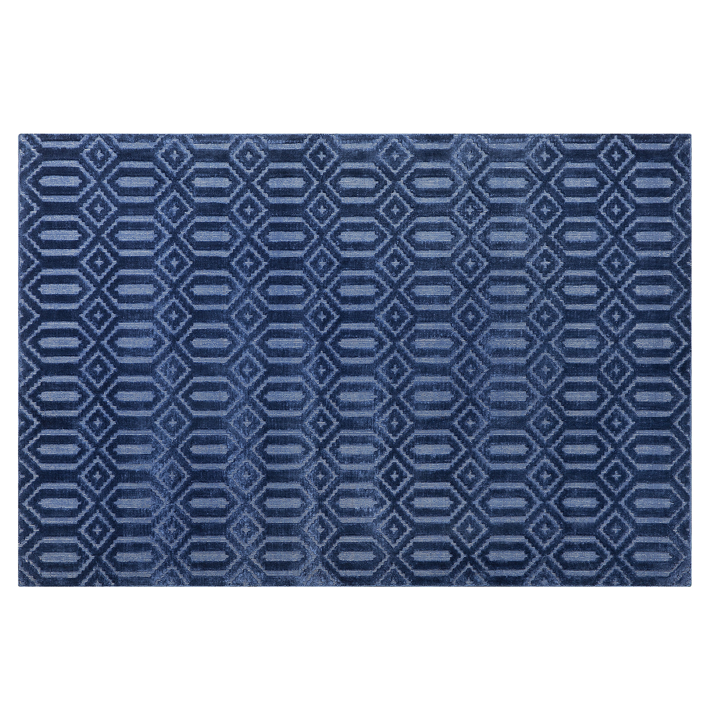 Teppich marineblau 160 x 230 cm geometrisches Muster Kurzflor ADATEPE