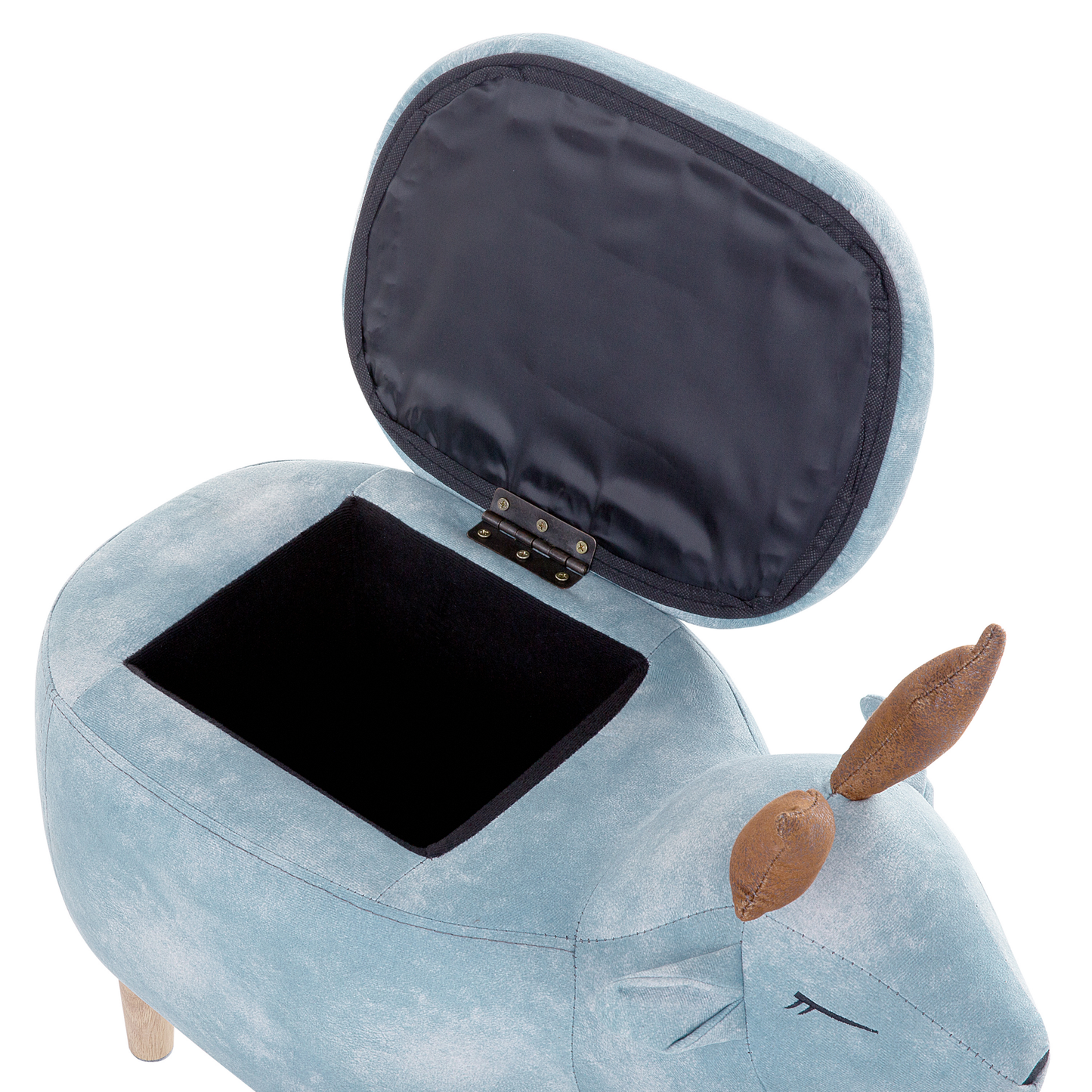 Hocker Polsterbezug mit Stauraum hellblau REINDEER