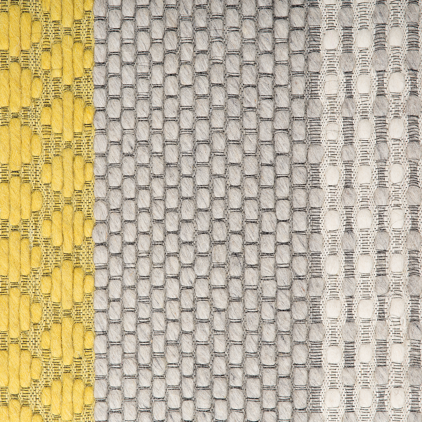 Teppich Wolle grau / gelb 160 x 220 cm Streifenmuster Kurzflor AKKAYA