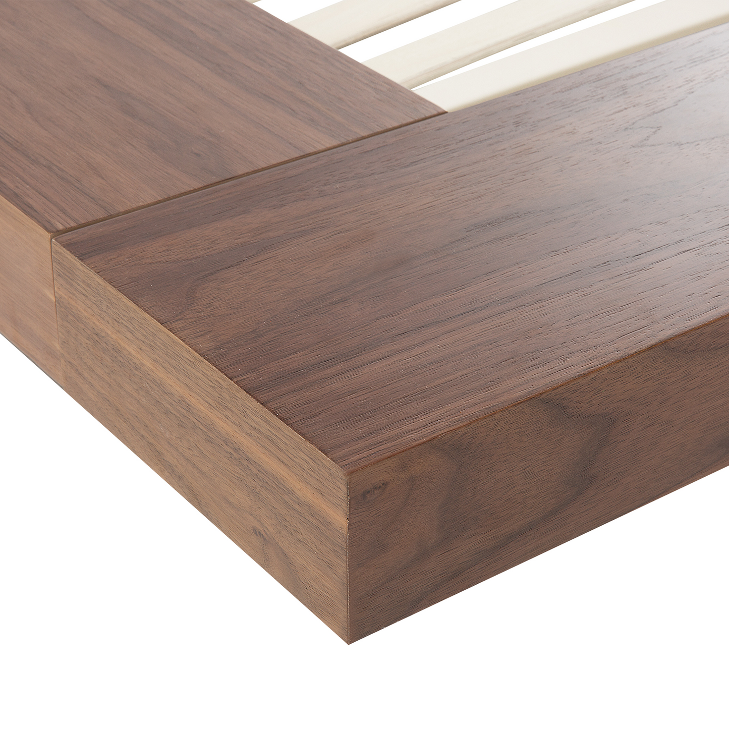Bett mit LED ZEN 160 x 200 cm Braune Esche