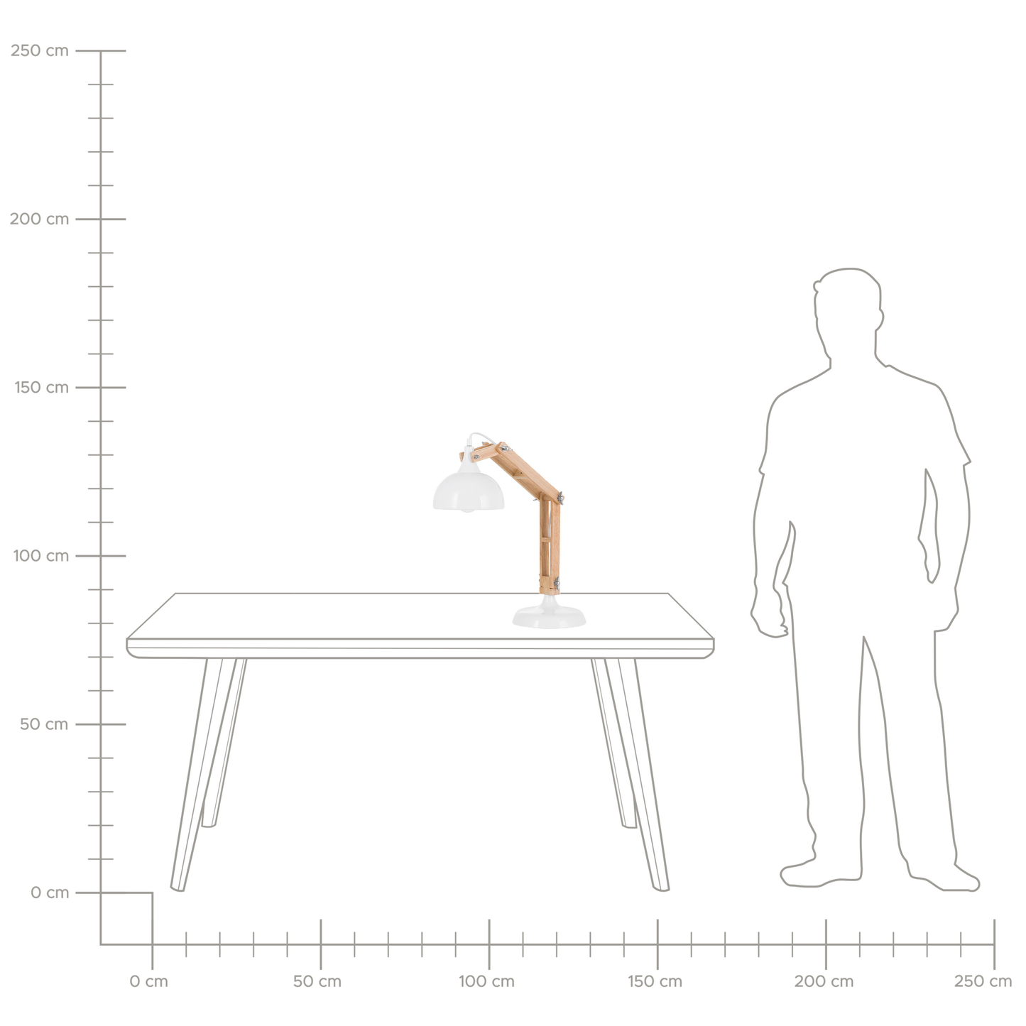 Schreibtischlampe SALADO verstellbar Holz Weiss