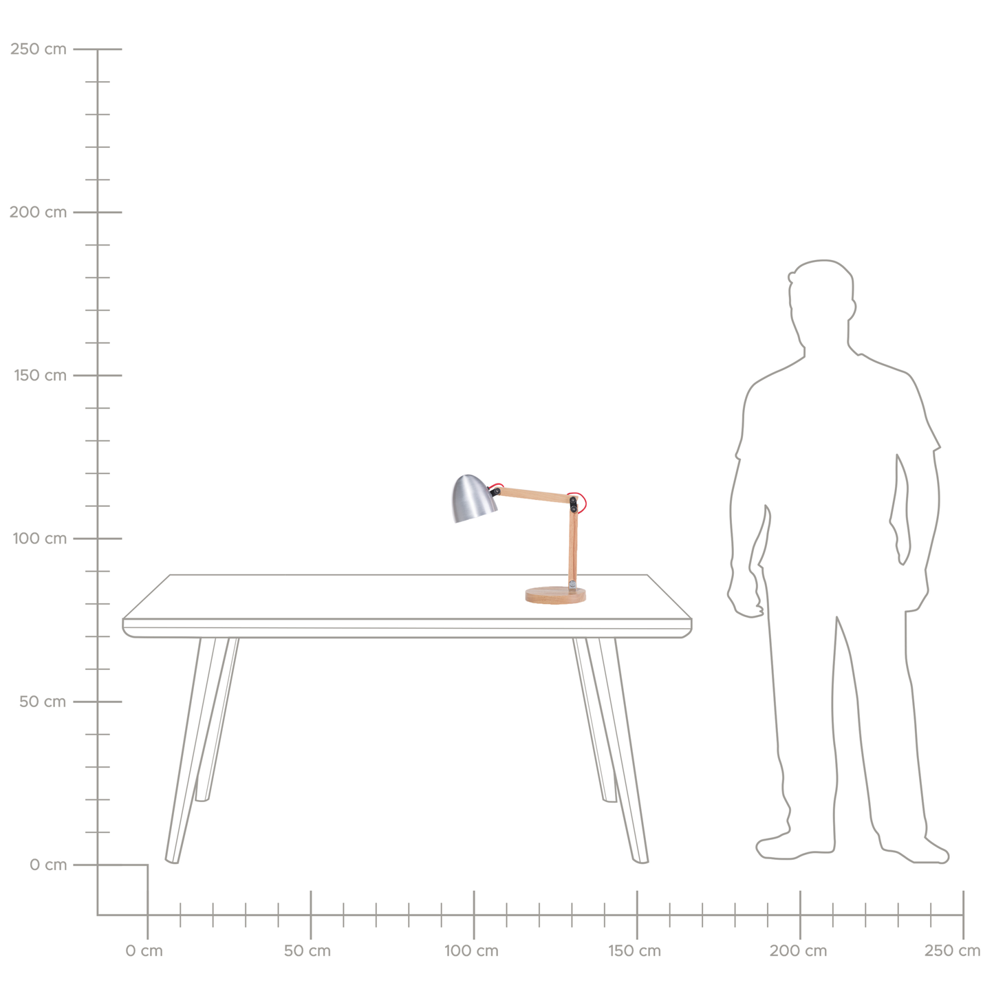 Schreibtischlampe silber 62 cm rund VELEKA