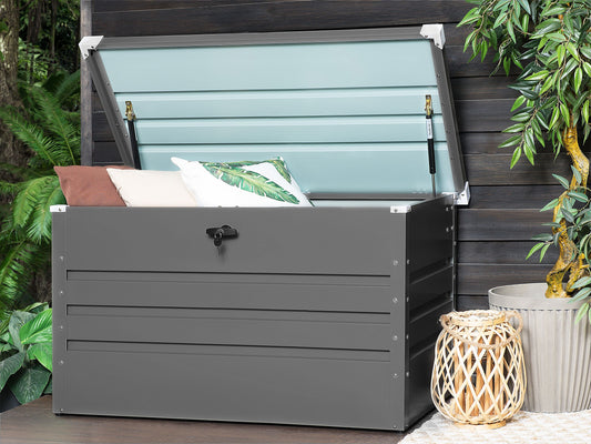 Aufbewahrungsbox CEBROSA Metall 132 cm 62 cm Grau