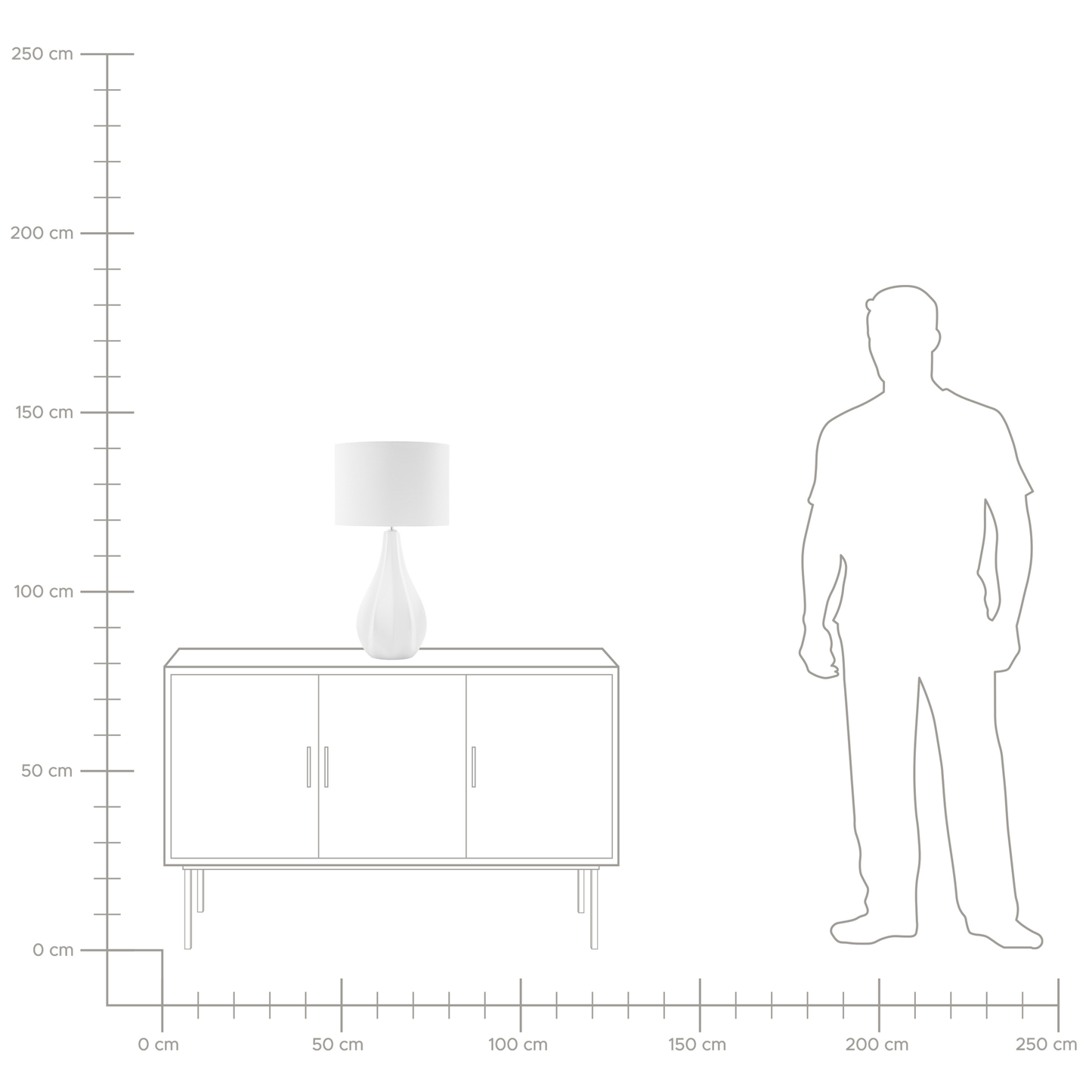 Tischleuchte SANTEE Porzellan Cremeweiss