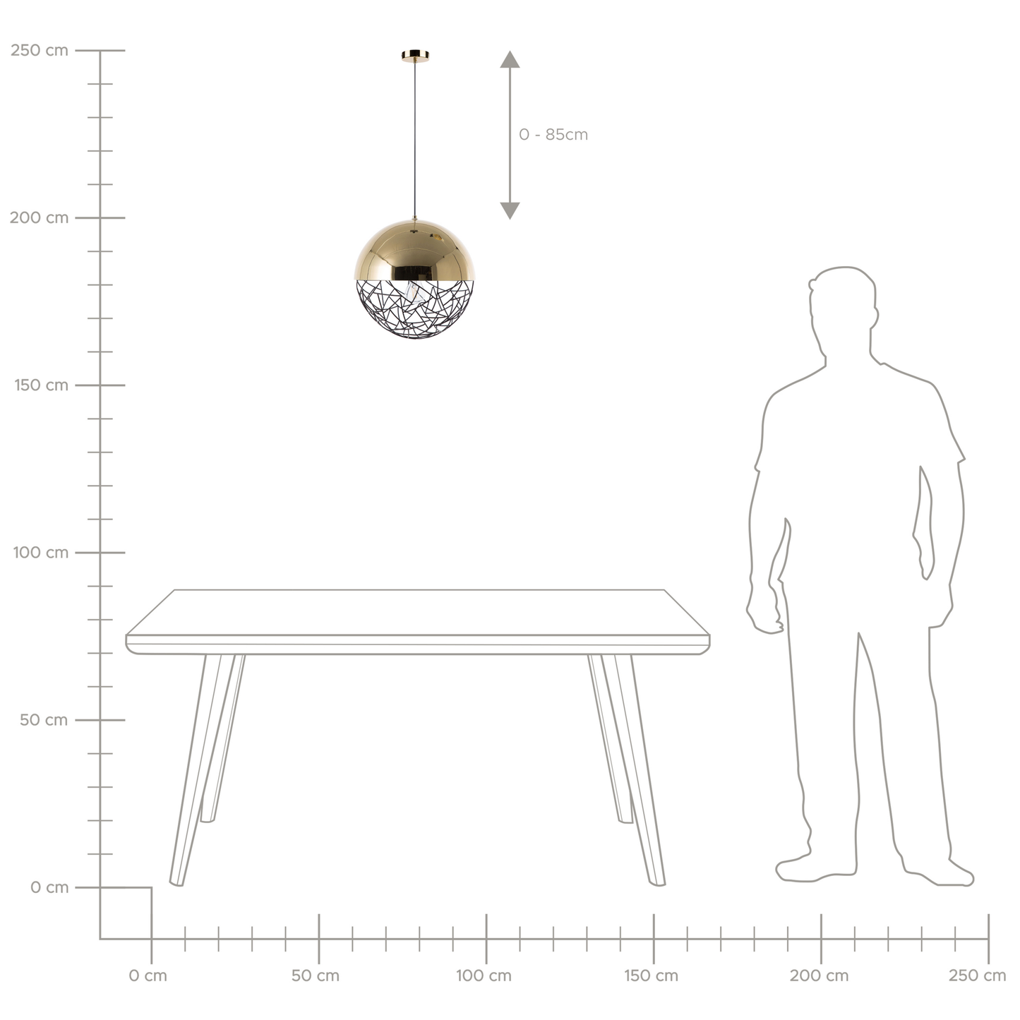 Hängelampe PADMA Metall Gold
