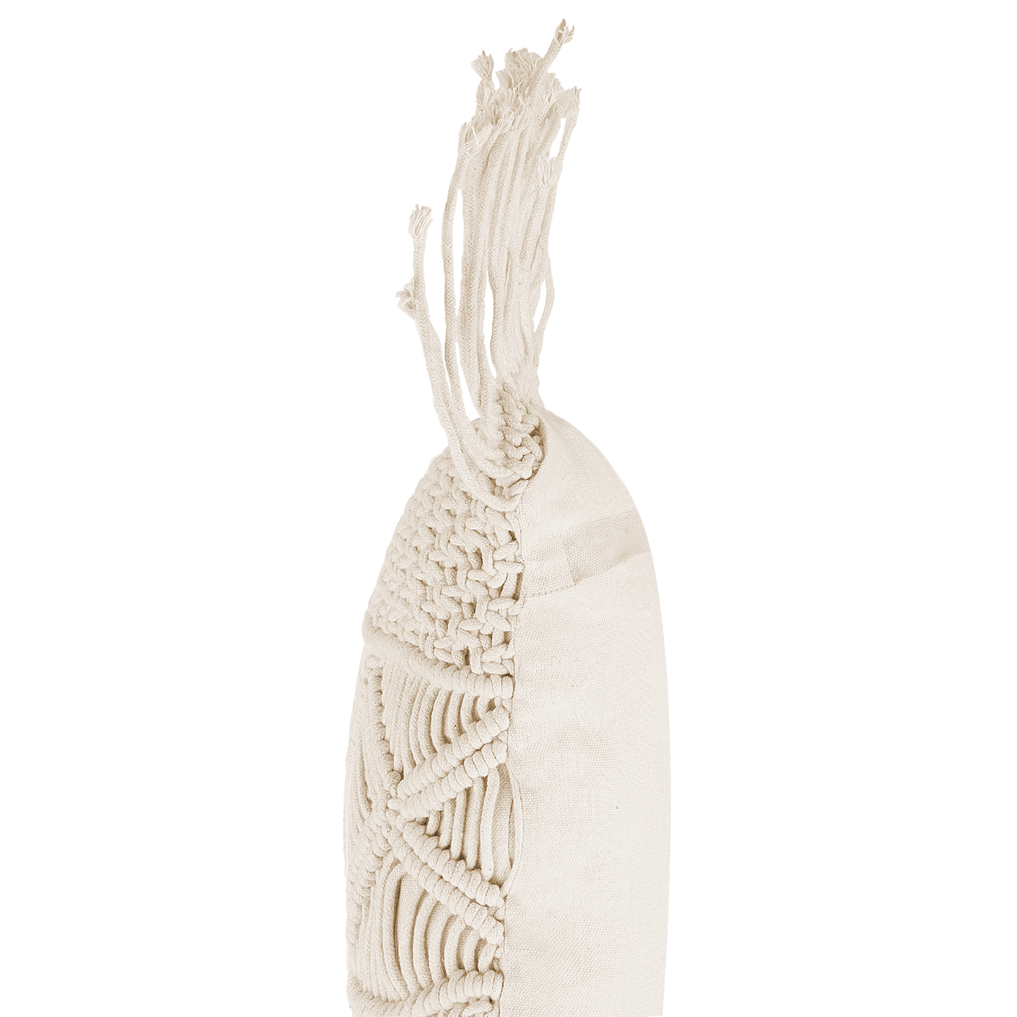 Dekokissen Makramee Baumwolle Helles Beige YORTAN 45 x 40 cm