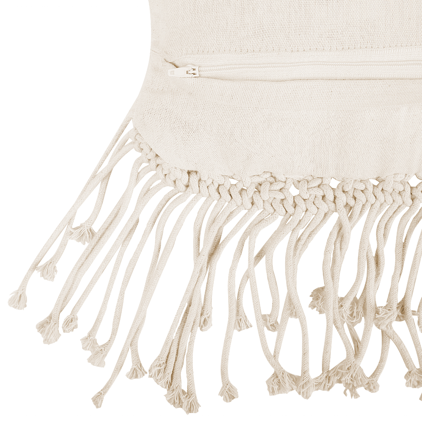 Dekokissen Makramee Baumwolle Helles Beige YORTAN 45 x 40 cm