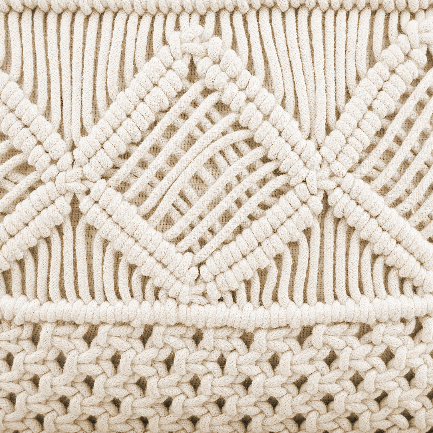 Dekokissen Makramee Baumwolle Helles Beige YORTAN 45 x 40 cm