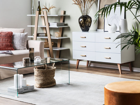 Kommode weiss 6 Schubladen NEWARK II