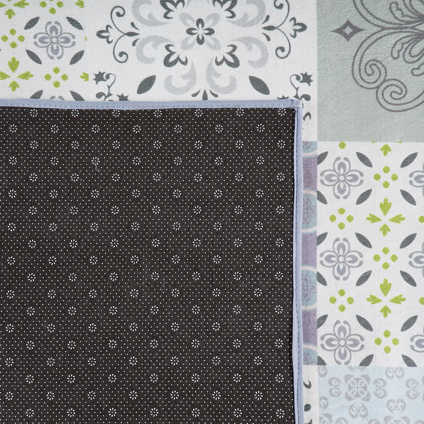 Teppich bunt 80 x 150 cm Mosaik-Muster Kurzflor INKAYA