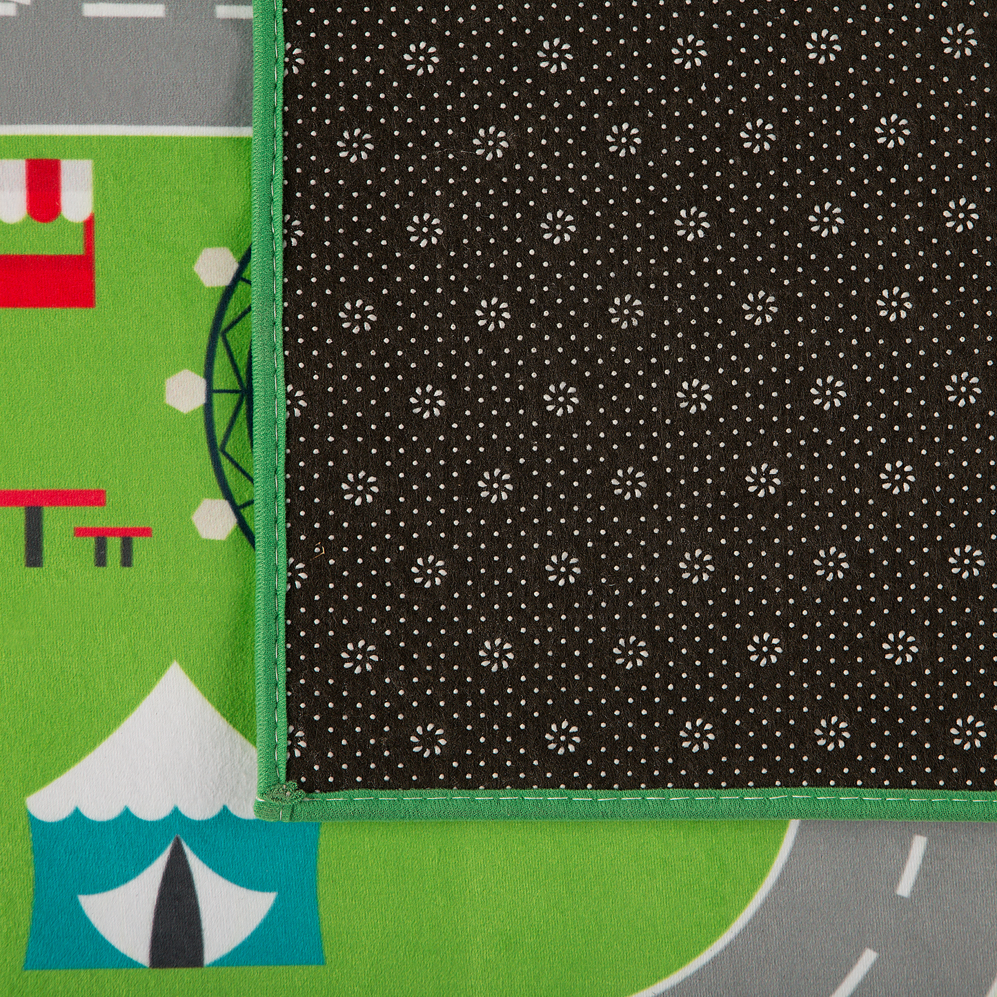 Kinderteppich grün 80 x 150 cm Stadt-Motiv Kurzflor SEBEN