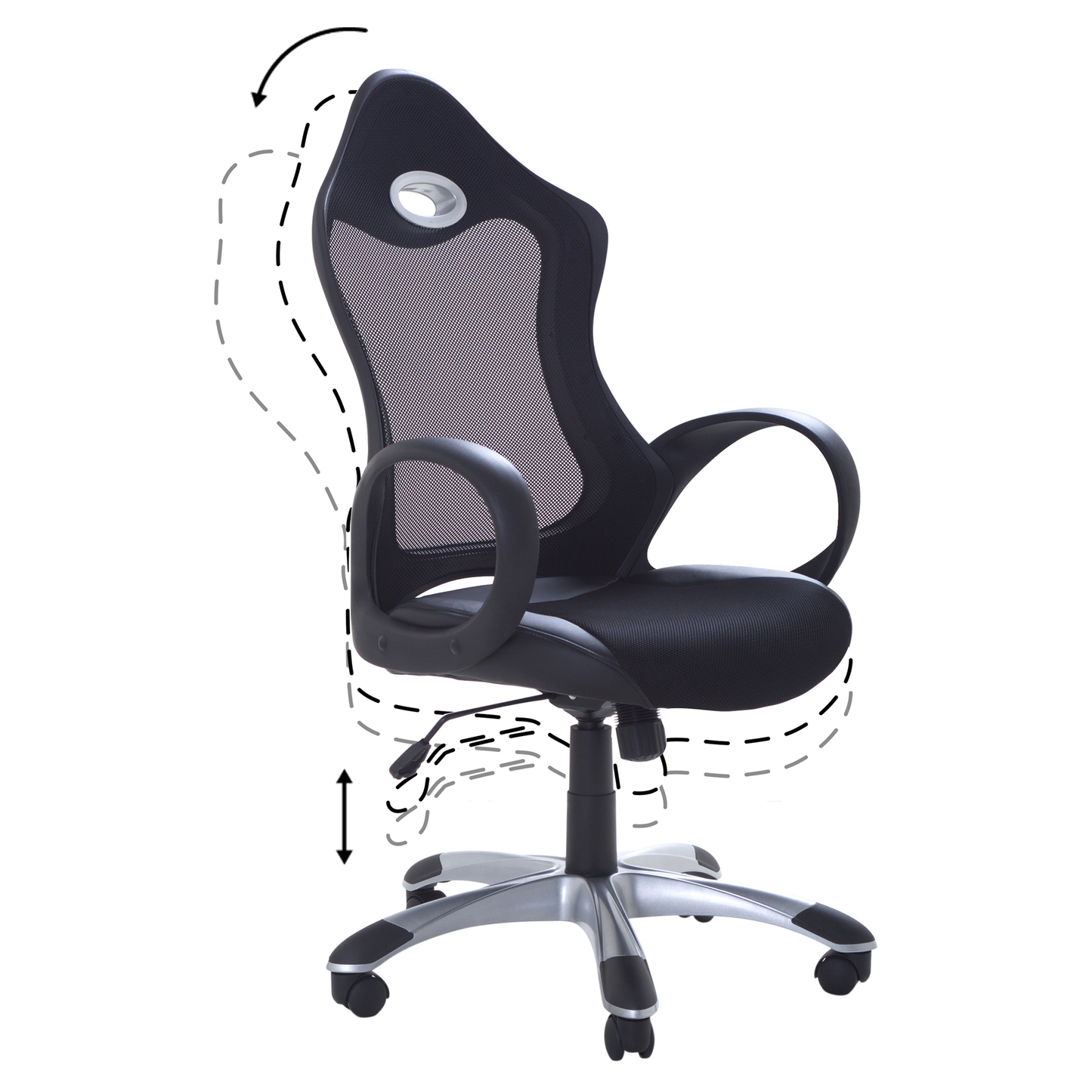 Bürostuhl drehbar iCHAIR Schwarz / Weiss