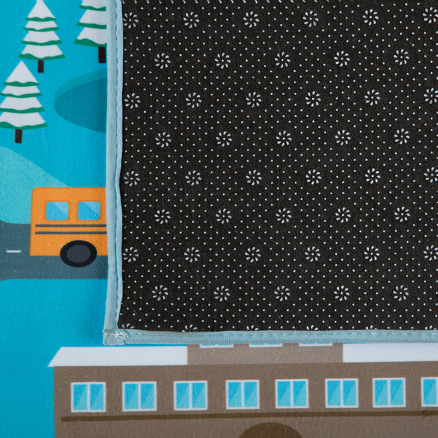 Kinderteppich blau 80 x 150 cm Stadt-Motiv Kurzflor KIGI