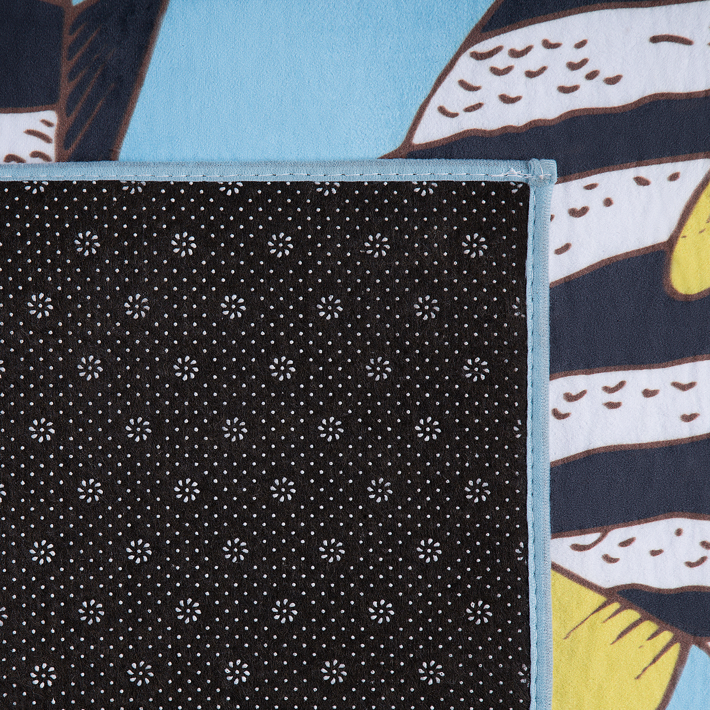 Kinderteppich blau 80 x 140 cm Fischmuster Kurzflor FIZME