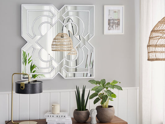 Wandspiegel Blumenform silber 80 x 80 cm HONFLEUR