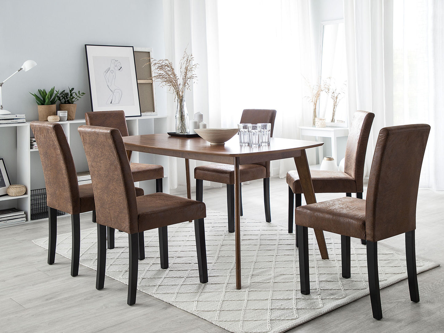 Esszimmerstuhl 2er Set BROADWAY Kunstleder Goldbraun