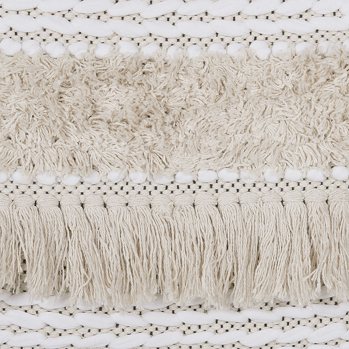 Dekokissen Streifenmuster beige bestickt 45 x 45 cm VILLUR