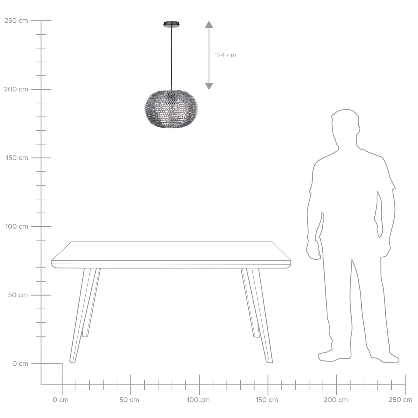 Hängelampe REINE Metall Silber