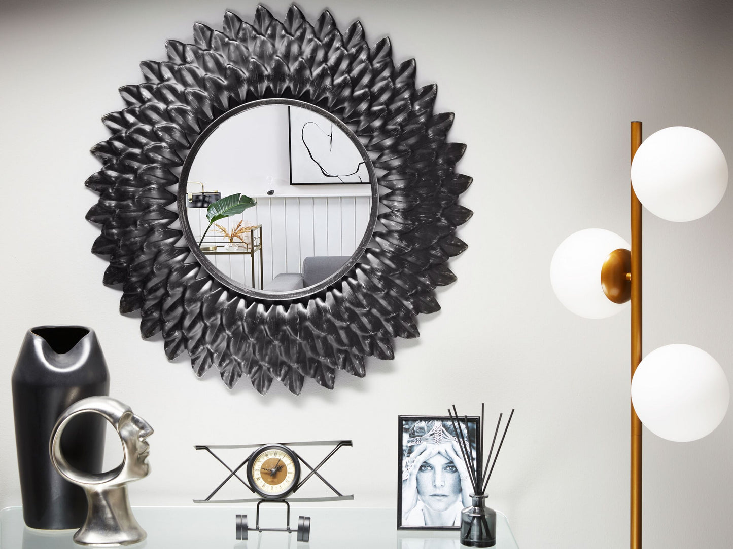 Wandspiegel LARRAU 70 cm 70 cm Metall Silber