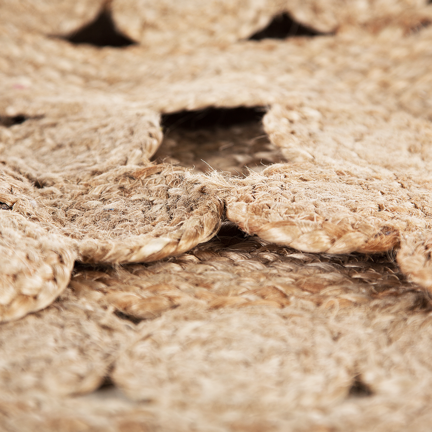 Teppich beige Jute ø 120 cm Kurzflor BIRECIK