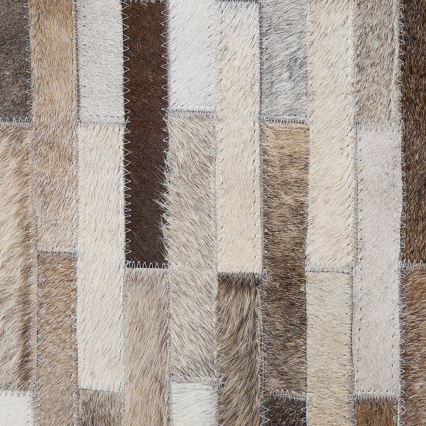 Teppich Kuhfell braun / beige 140 x 200 cm Patchwork Kurzflor SINNELI