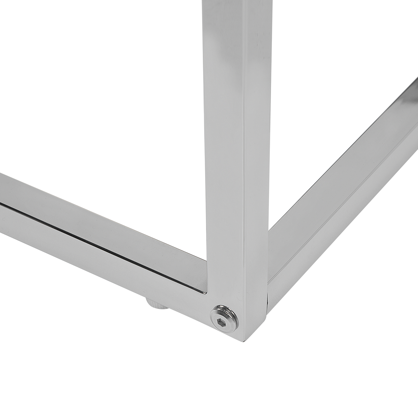 Couchtisch 2er Set Glas weiss / silber quadratisch BREA